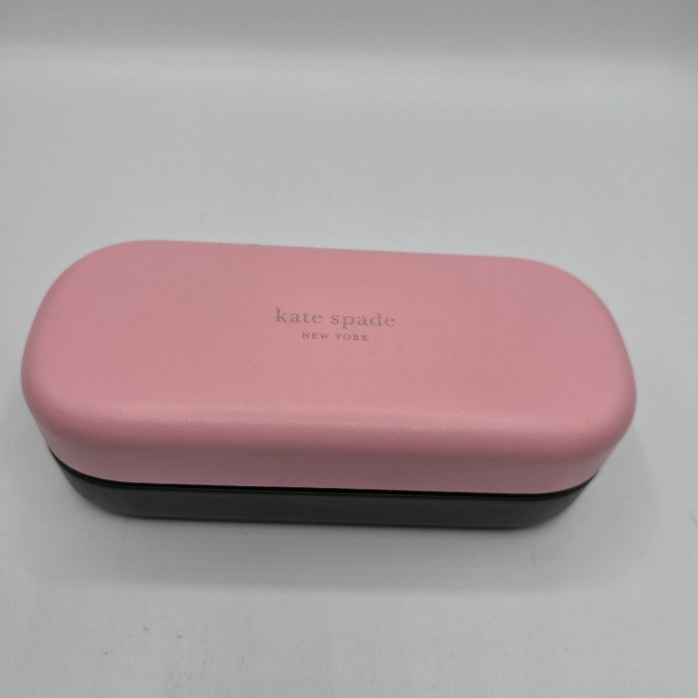 Kate Spade Pink Green Hard Shell Glasses Sun Eye Case Designer Luxury Preppy